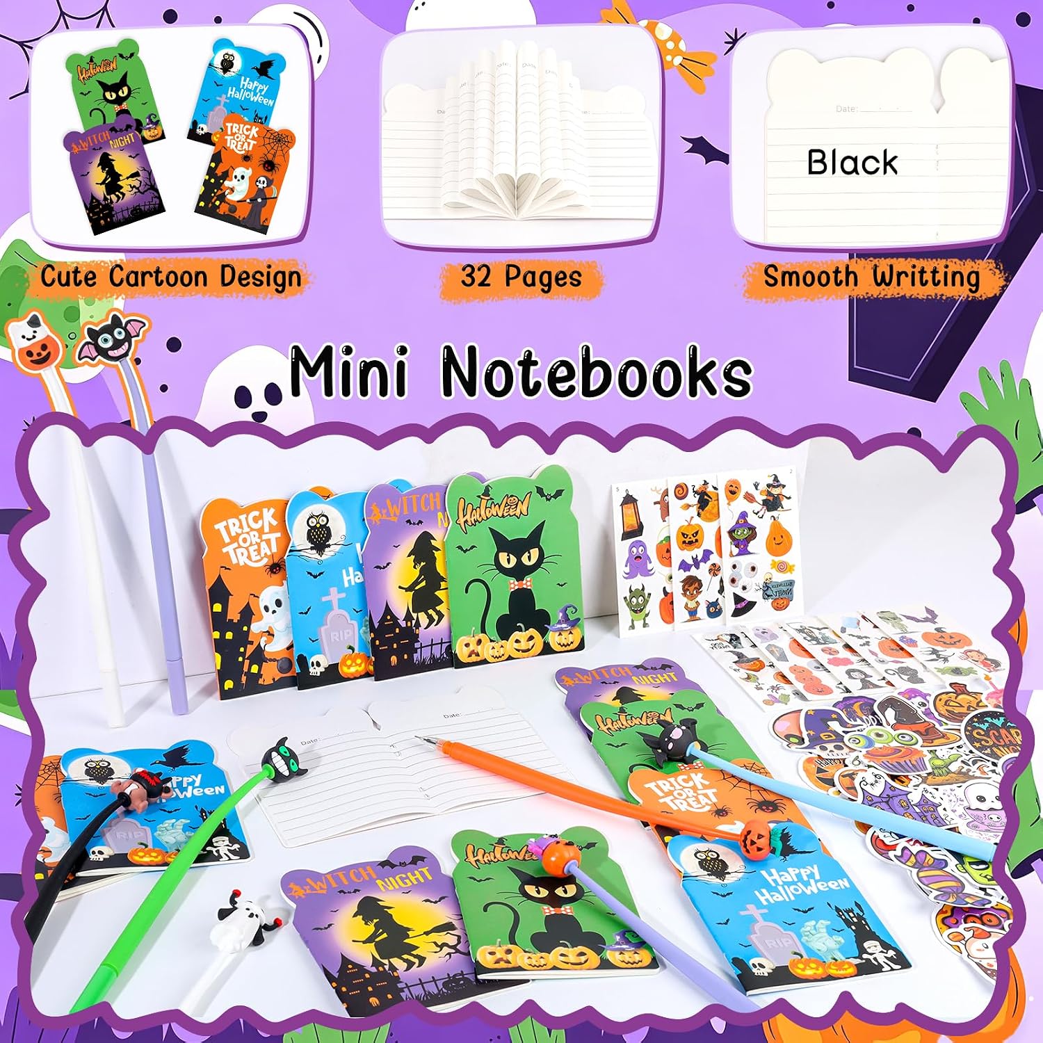 Detalle 2 de Halloween Stationery Party Favour Set, 12-Pack