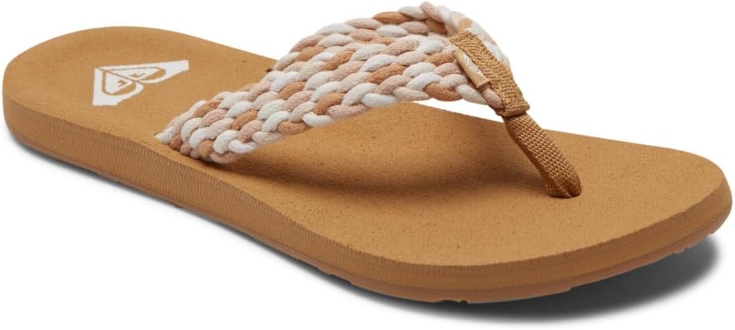 Detalle de Roxy ARJL100397 – Tongs Femme, design Heritage et confort en coton tressé