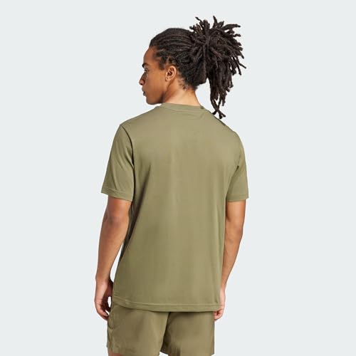 Detalle 2 de adidas Hombre Essentials Small Logo Single Jersey Shirt – Olive Strata/Black, talla L