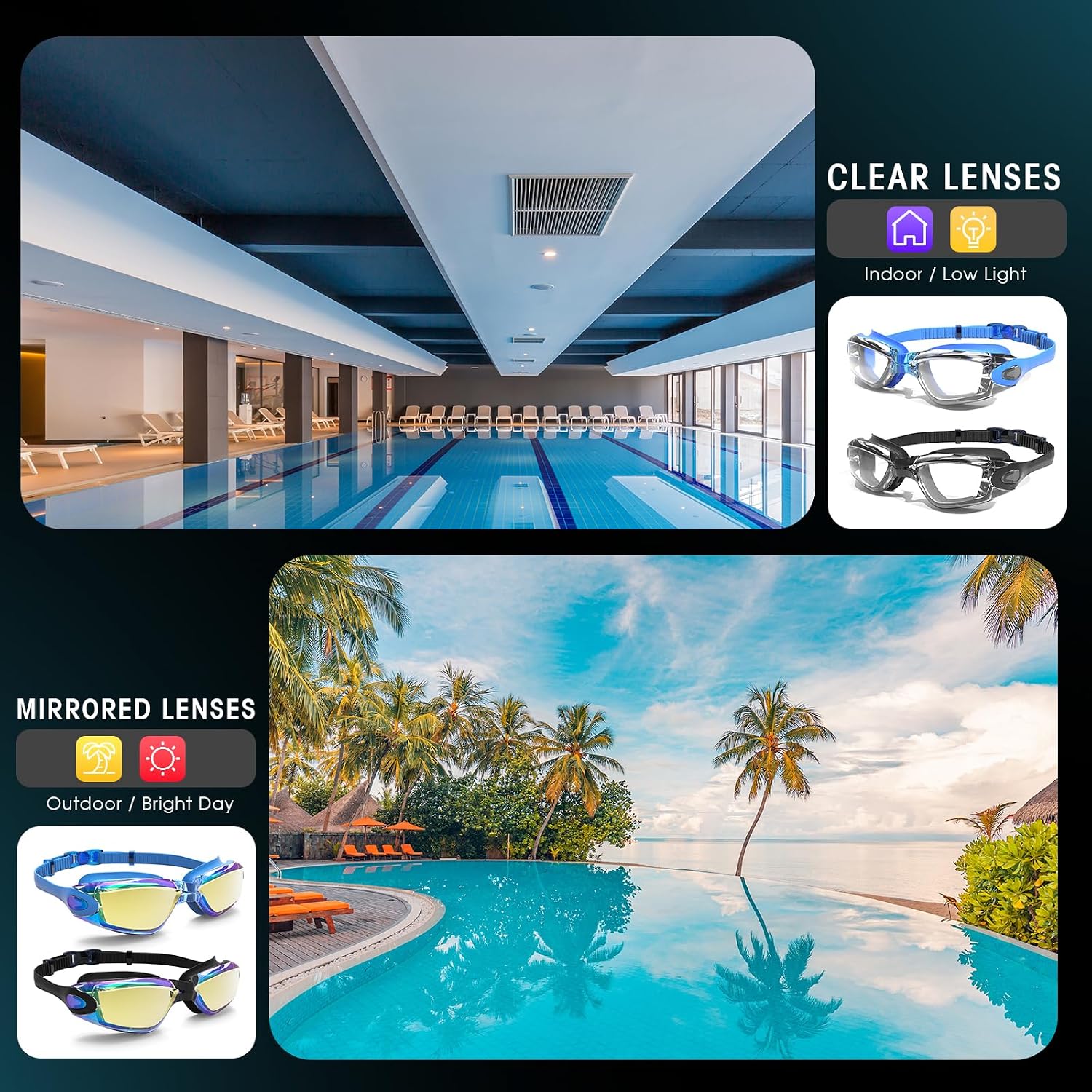 Thumbnail 6 de EasYoung Swimming Goggles 2-Pack: Anti-Fog, UV Protection, No Leaking