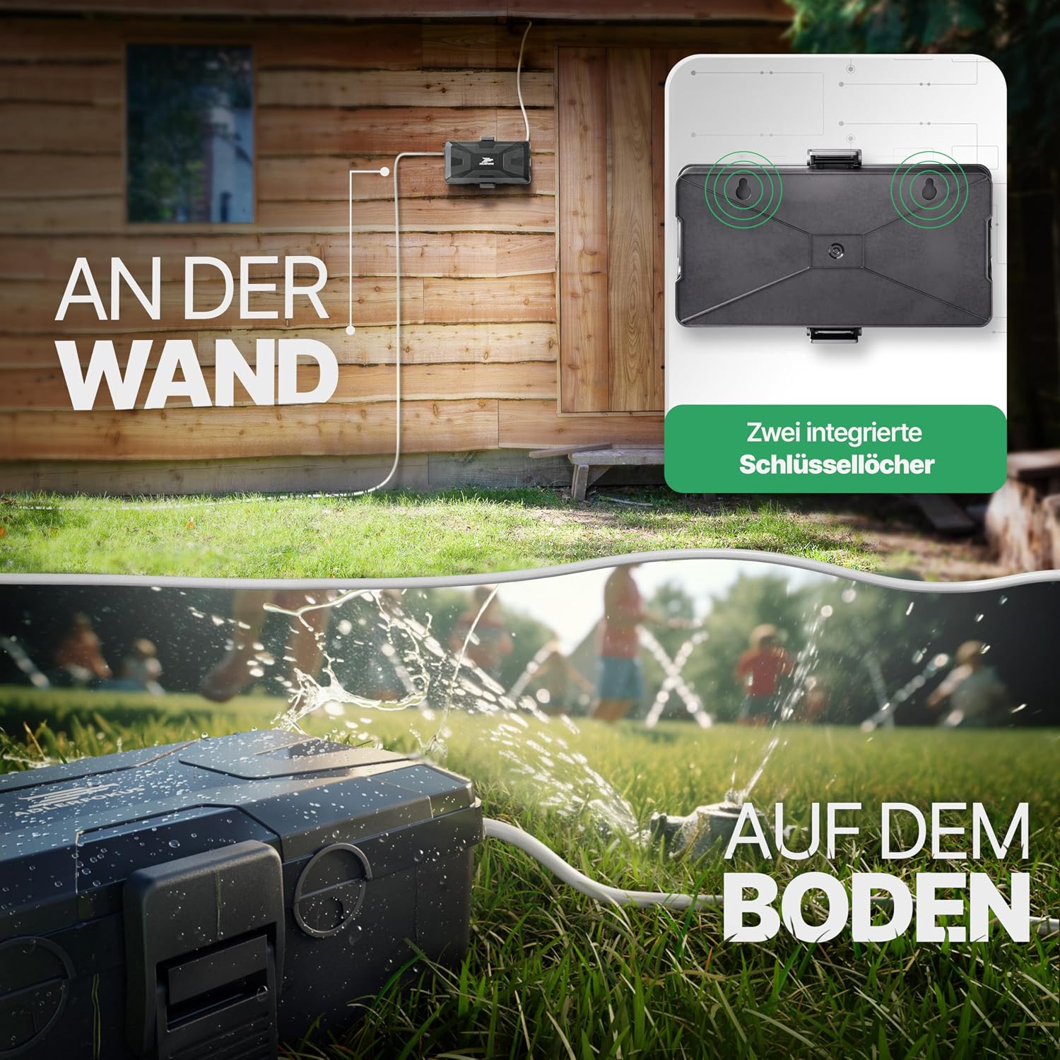 Detalle 2 de Adlerfokus wasserdichte Kabelbox IP54 „Das Original“ – Outdoor-Sicherheitsbox für Steckerschutz