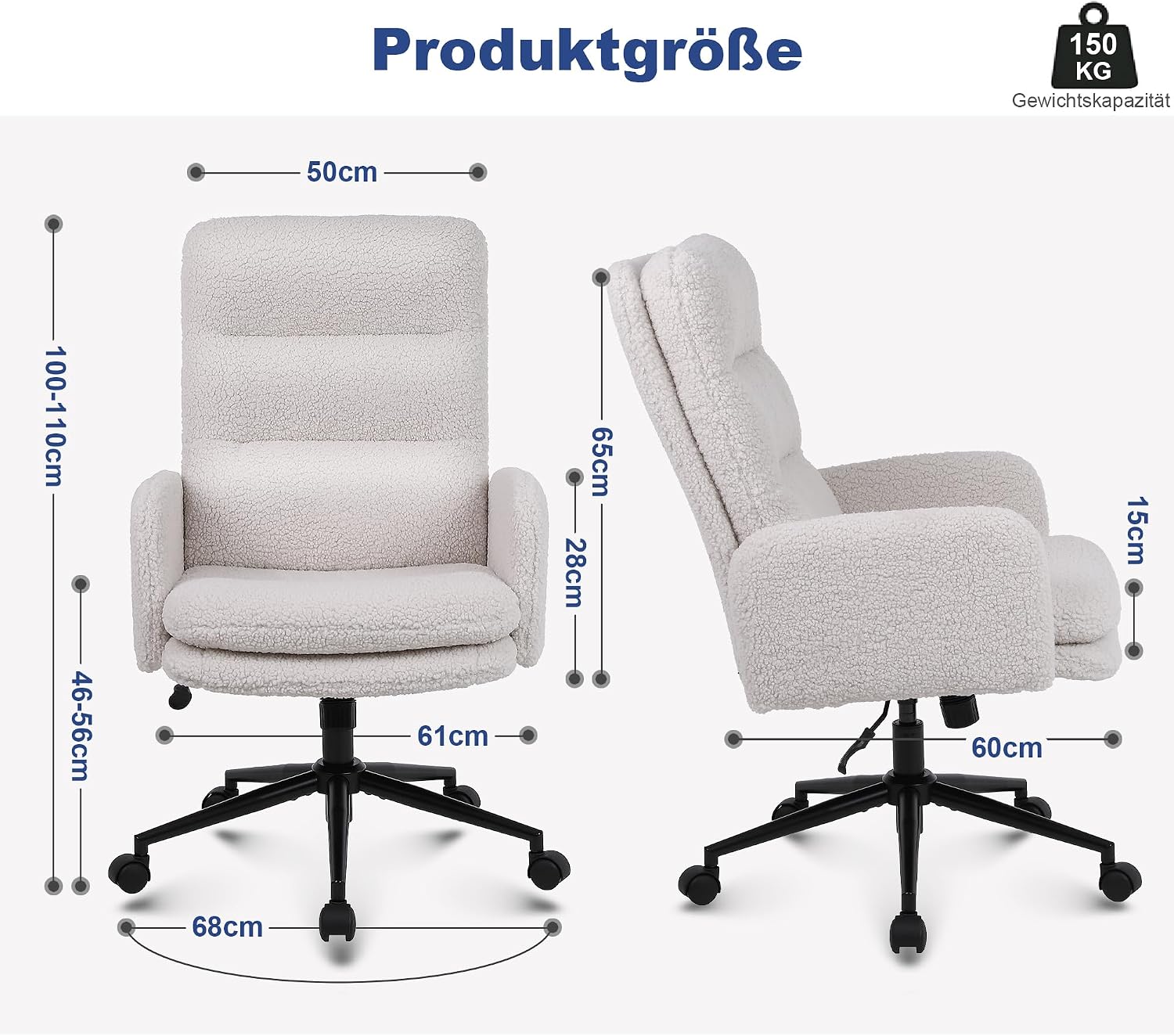 Detalle 2 de Youhauchair Schreibtischstuhl 46–56 cm