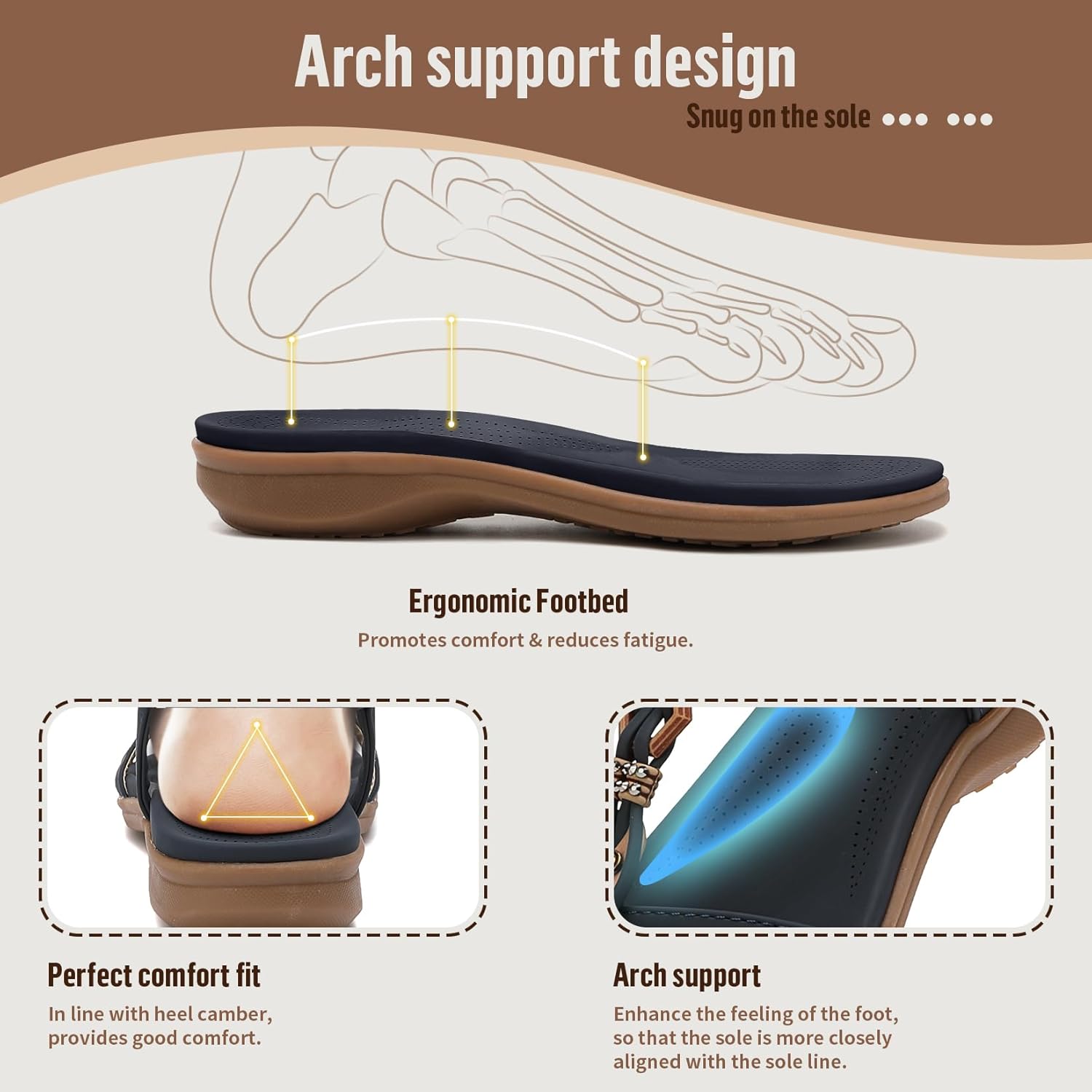 Thumbnail 3 de Littleplum Damen-Sandalen: flache Sommer-Sandaletten mit Glitzersteinen