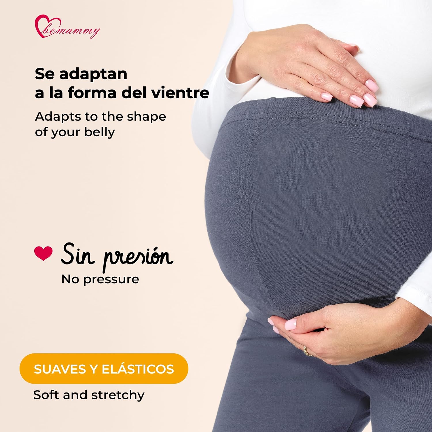 Detalle 2 de Be Mammy Umstandsleggings Be20-229 Leggings 3/4