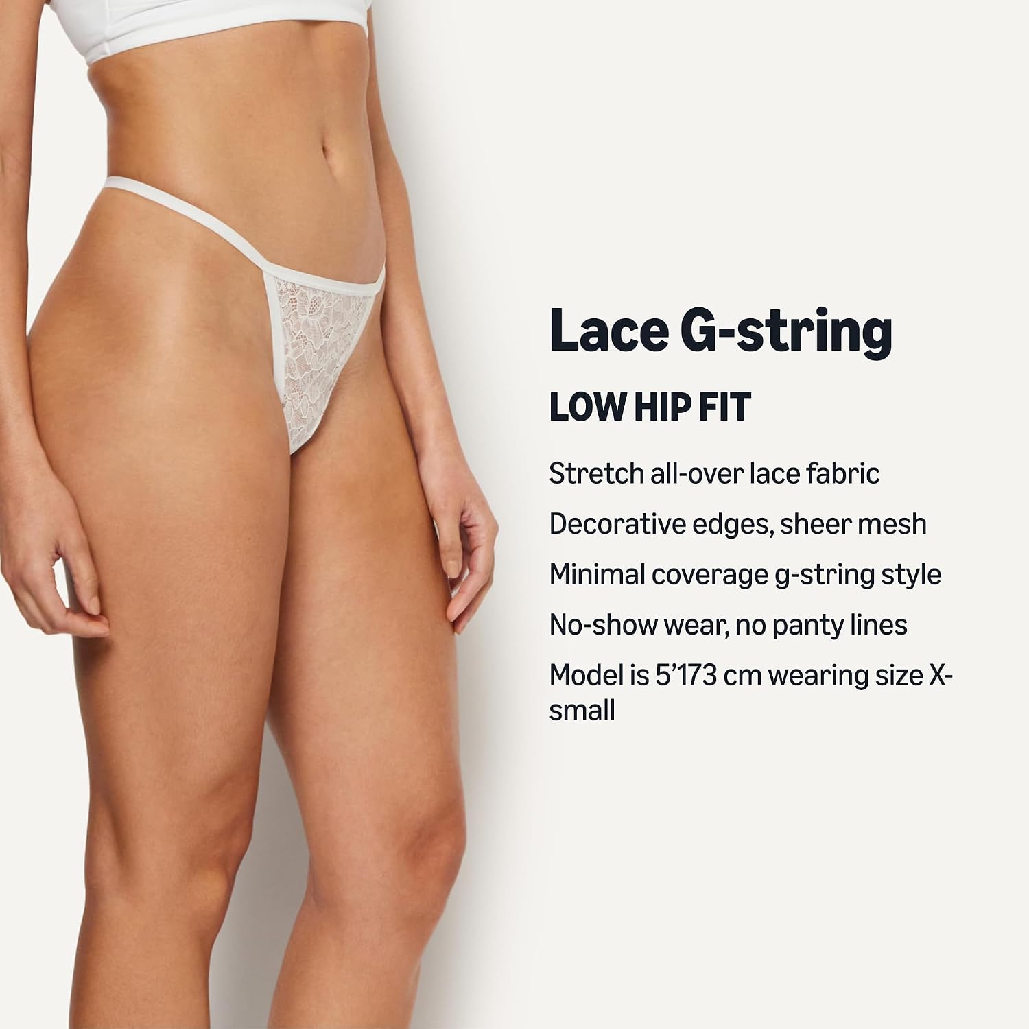 Detalle 2 de Amazon Essentials Women's All Over Stretch Lace G-String Thong Underwear, Pack of 6