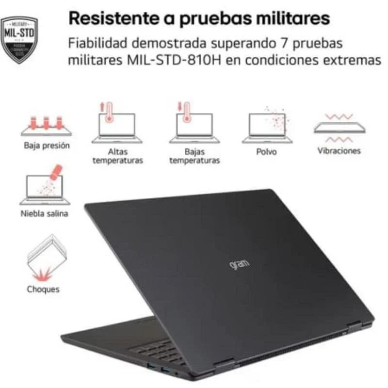 Detalle de Portátil LG Gram 16Z90TL 16'': ligereza extrema y rendimiento para movilidad profesional