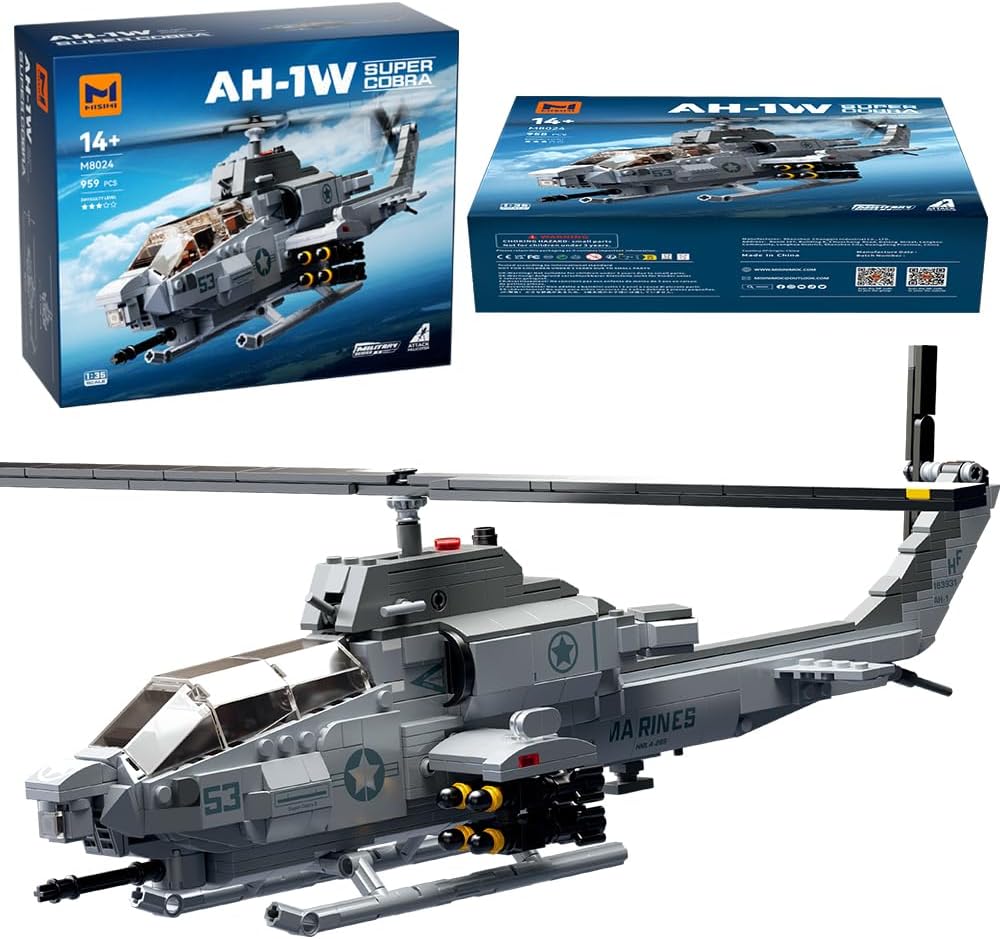Detalle de MISINI M8024 AH-1W Hubschrauber 958 Teile
