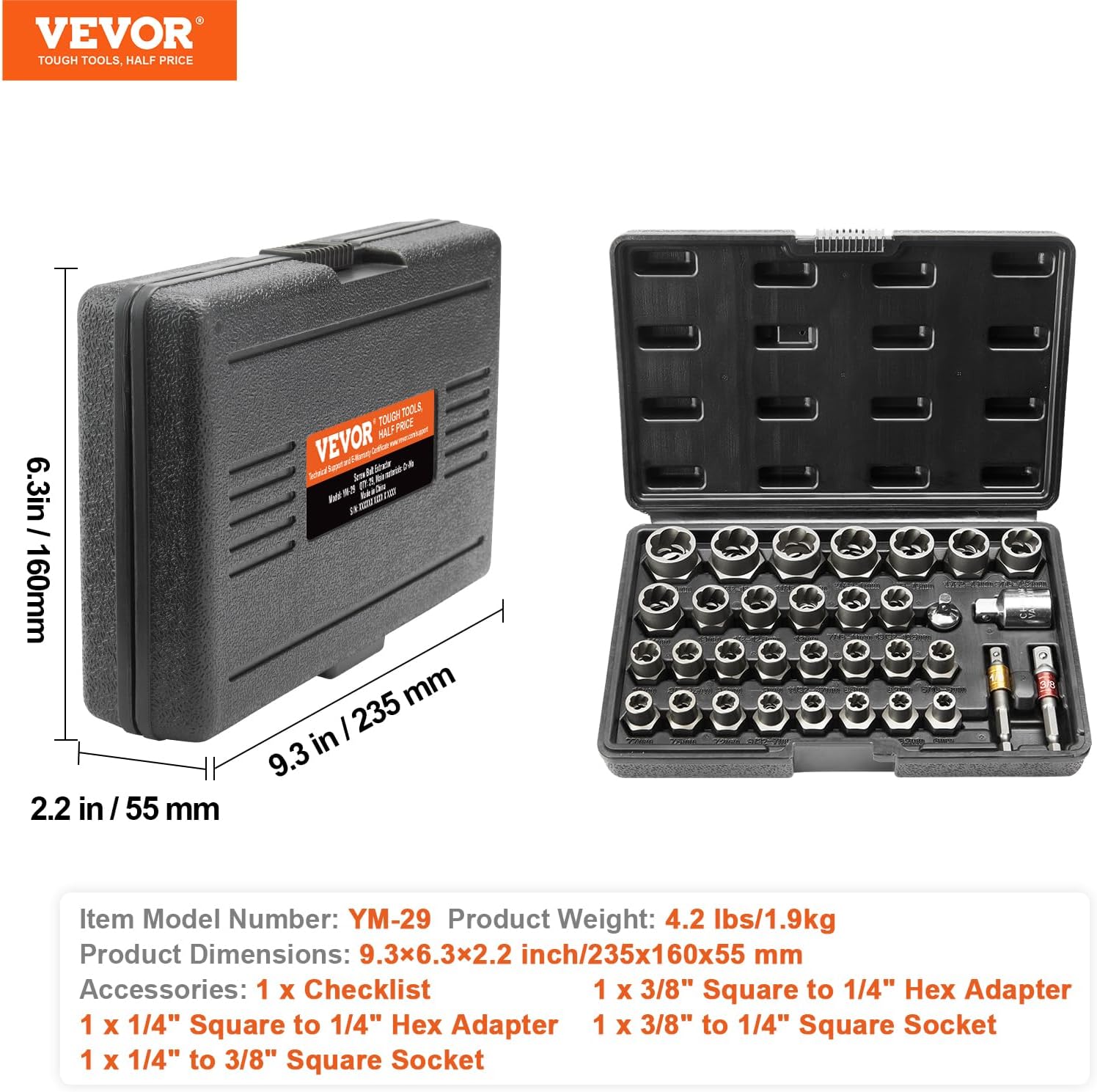 Thumbnail 6 de VEVOR Bolt Extractor Set 32-Piece for Damaged Bolts 🔩