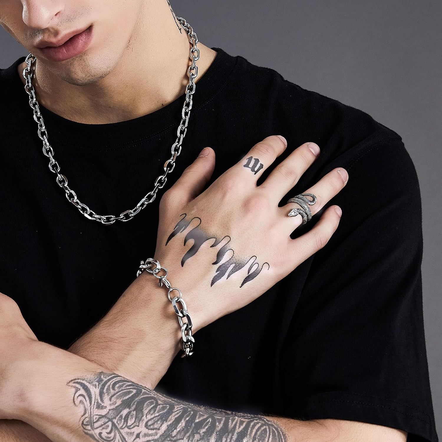 Detalle 2 de ChainsHouse Bracelet Argent Homme 21cm 12 mm