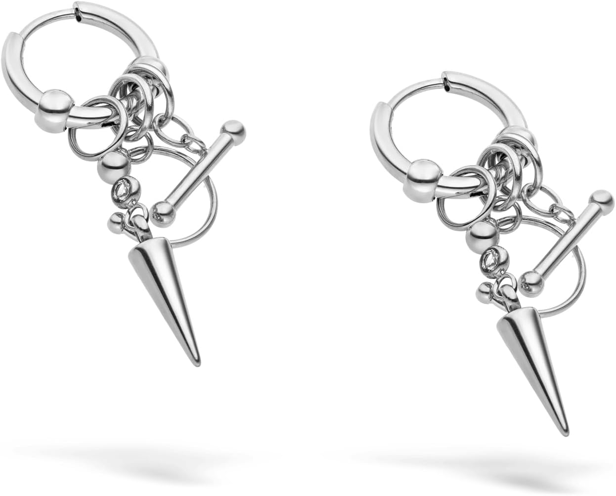 Detalle de LIEBESKIND BERLIN Damen Schmuck Urban Collection: Piercing Design Creolen 3,8 cm aus Edelstahl