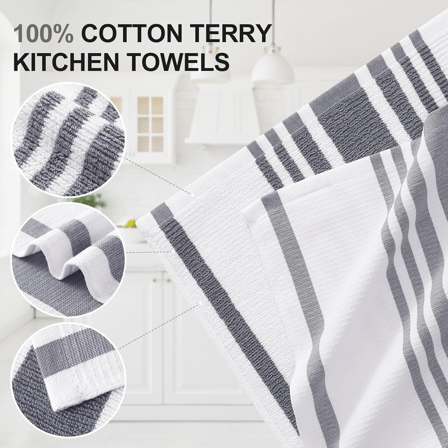 Detalle de Homaxy Kitchen Towels, 18 x 28 Inches