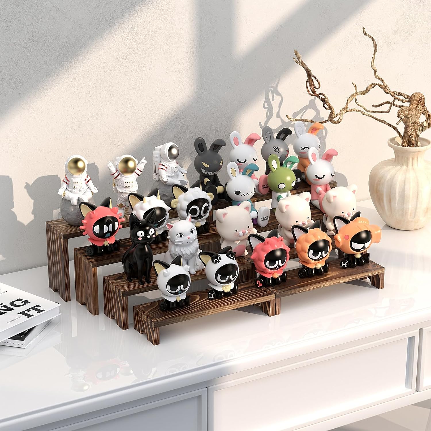 Thumbnail 4 de Wooden Tiered Risers Display Set 12in