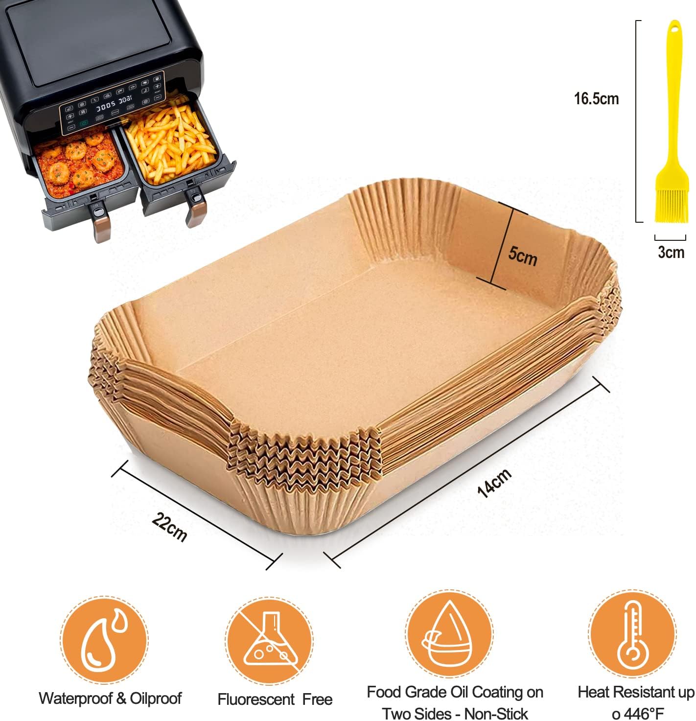 Detalle 2 de FEEZOM 130PC Air Fryer Liners 20.5cm