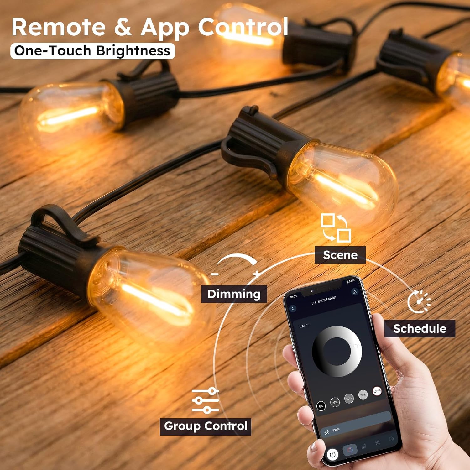 Detalle de Outdoor String Lights, 200 ft