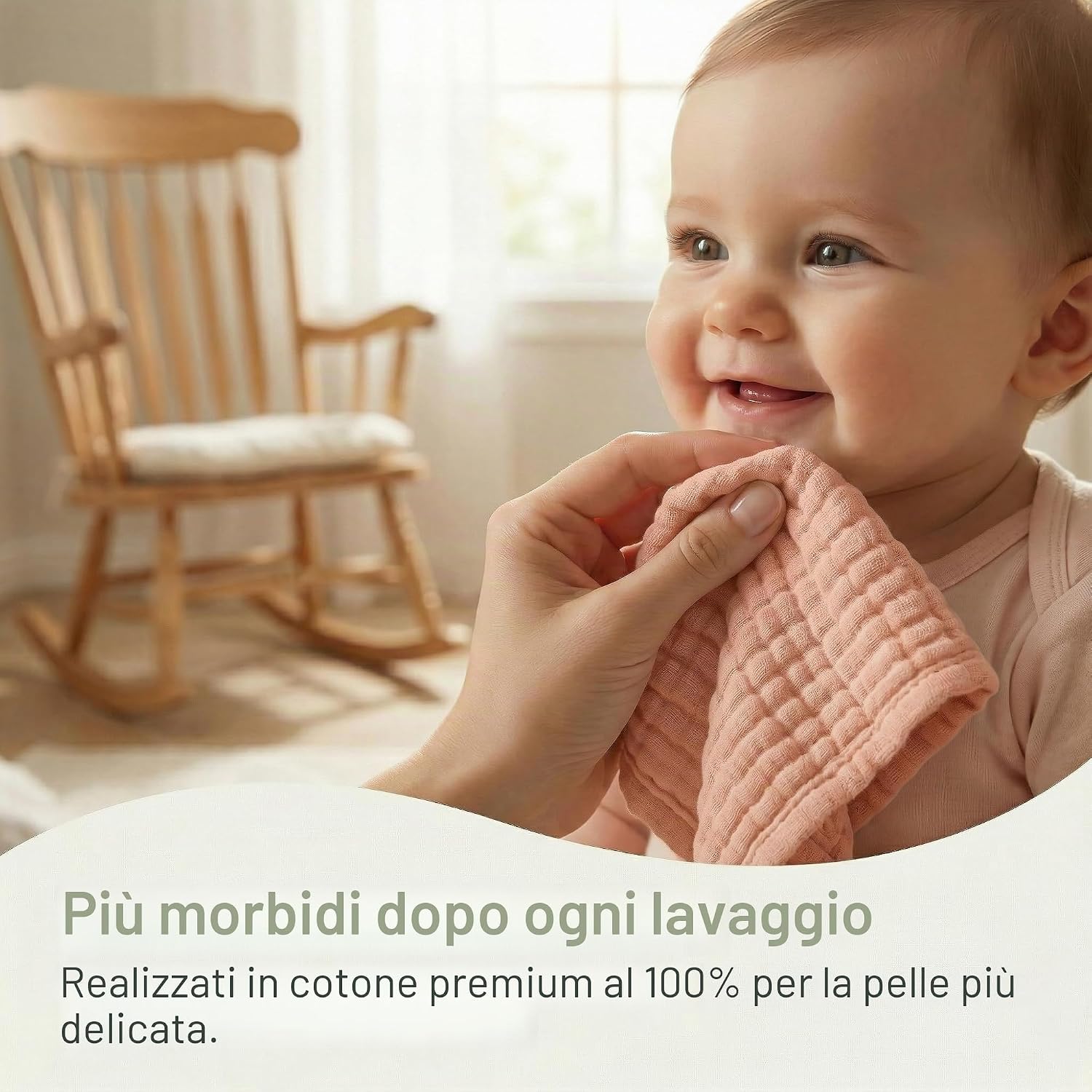 Thumbnail 3 de Koo-dib Mussoline Neonato Cotone 10 Pezzi 30x30 cm – Salviette e Quadrotti in Mussola per Neonati