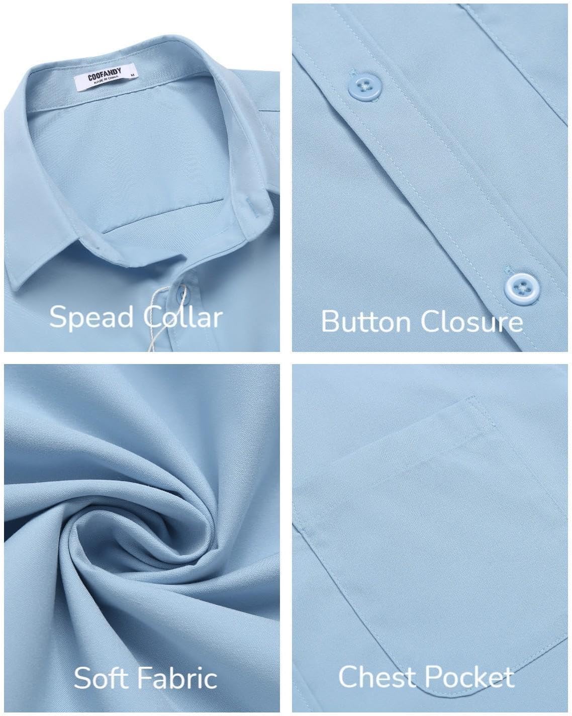 Thumbnail 5 de COOFANDY Men's Short-Sleeve Button-Down Shirt with Pocket