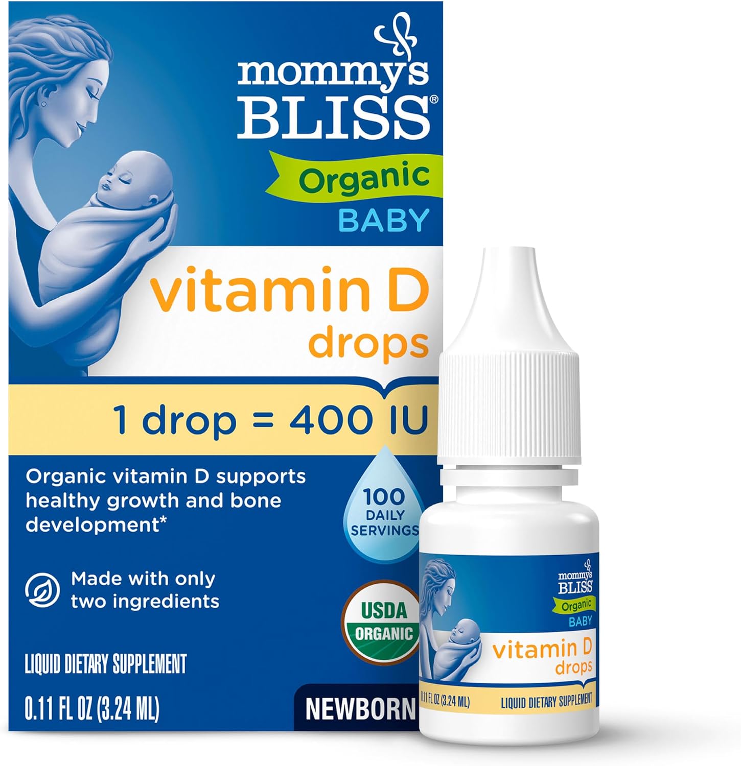 Detalle de Mommy's Bliss Organic Vitamin D Drops for Babies (0.11 Fl Oz, 400 IU per drop)