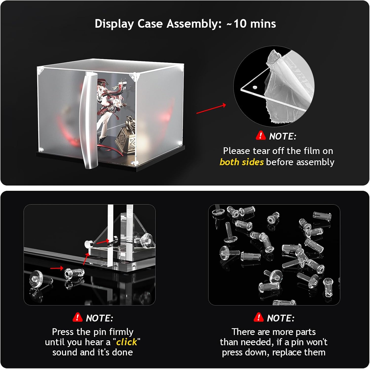 Detalle de Acrylic Display Case for Collectibles (8x8x12 in) – Clear Dustproof Box for Lego, Figures & Toys