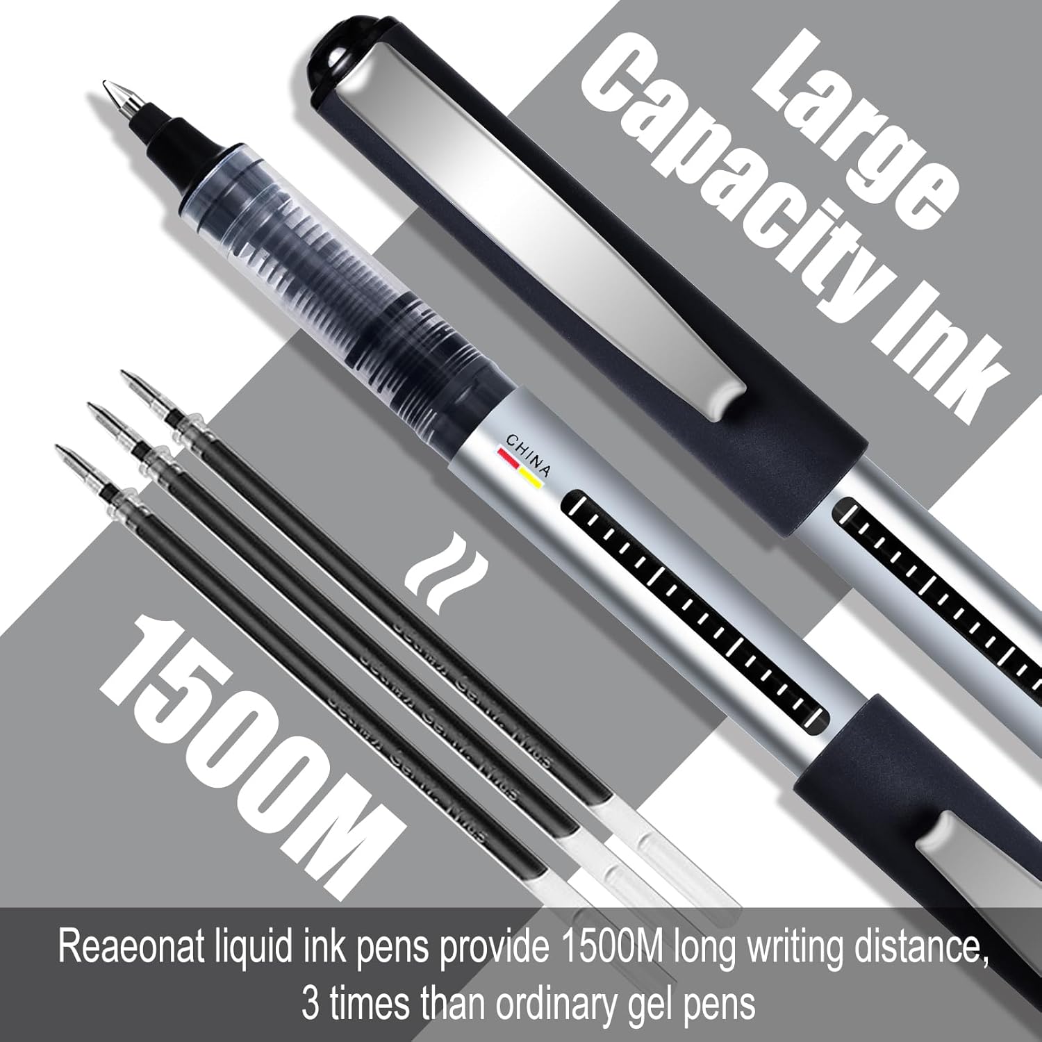 Detalle 2 de Liquid Ink Rollerball Pens 12-pack 0.5mm đź–Š