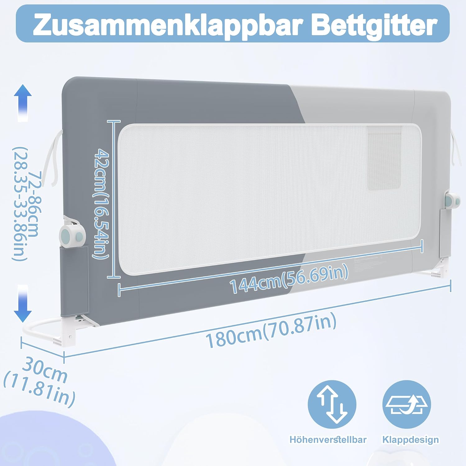 Detalle 2 de YRHome 180 cm Bettgitter Rausfallschutz