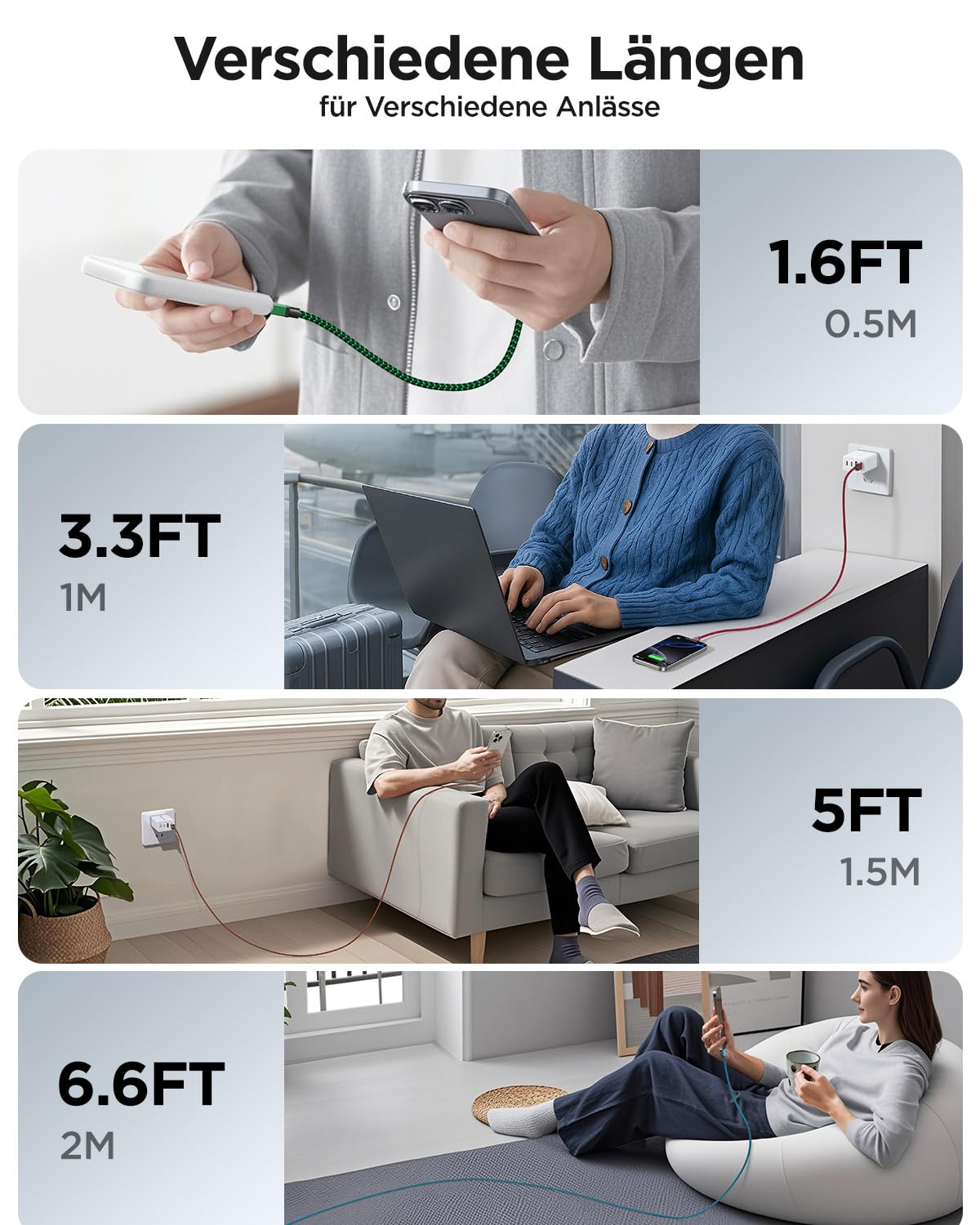 Thumbnail 6 de USB C Kabel 4er Set 0,5–2 m
