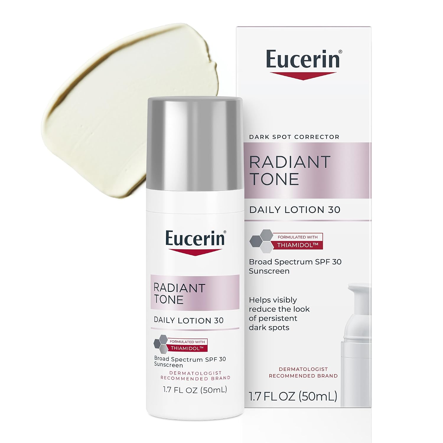 Detalle de Eucerin Radiant Tone Daily Face Lotion with SPF 30 (Thiamidol) Dark Spot Corrector, All Skin Types, 1.7 fl oz