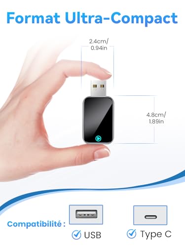 Thumbnail 1 de Alltotive S2 Mini: Adaptateur CarPlay sans Fil pour iPhone – Plug & Play, USB-C/USB-A