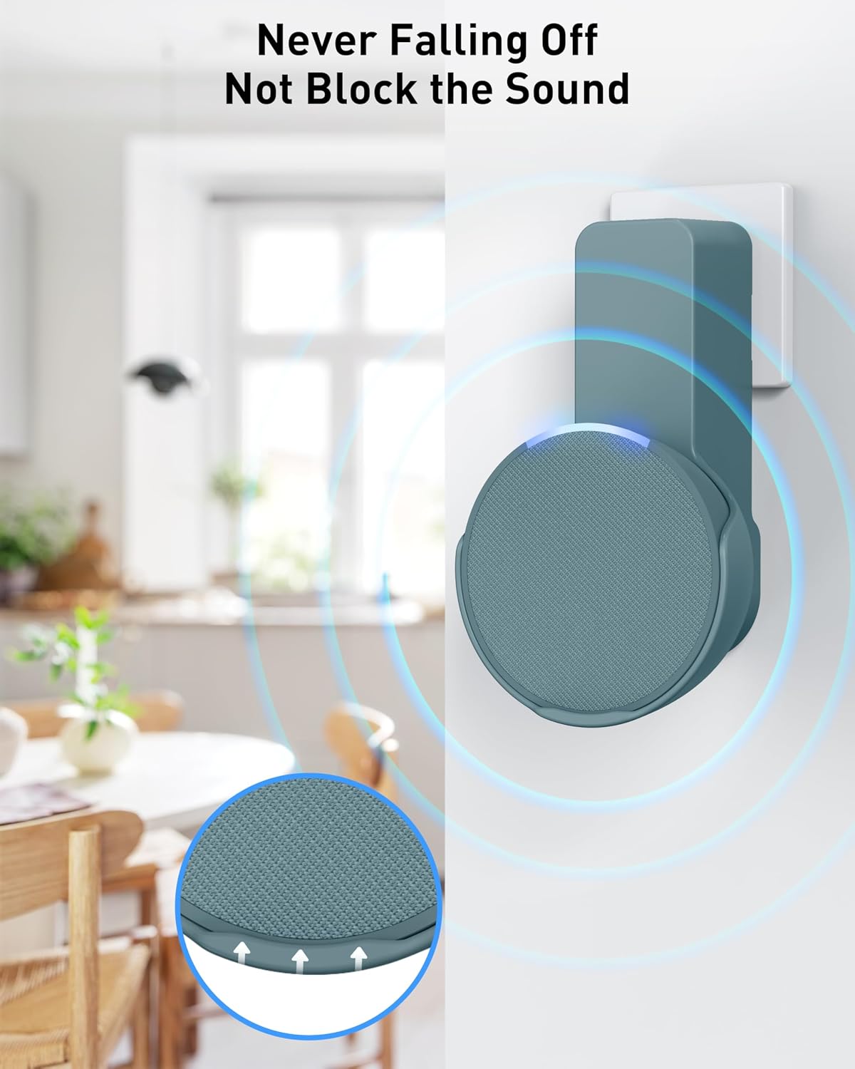 Thumbnail 1 de Maxonar Wall Mount for Echo Pop and Google Nest Speaker (Midnight Teal) — Space-Saving, Drill-Free Bracket