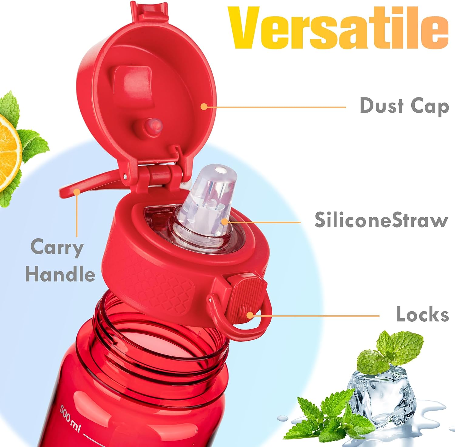 Detalle 2 de GOPPUS 500ml Clear Tritan Water Bottle