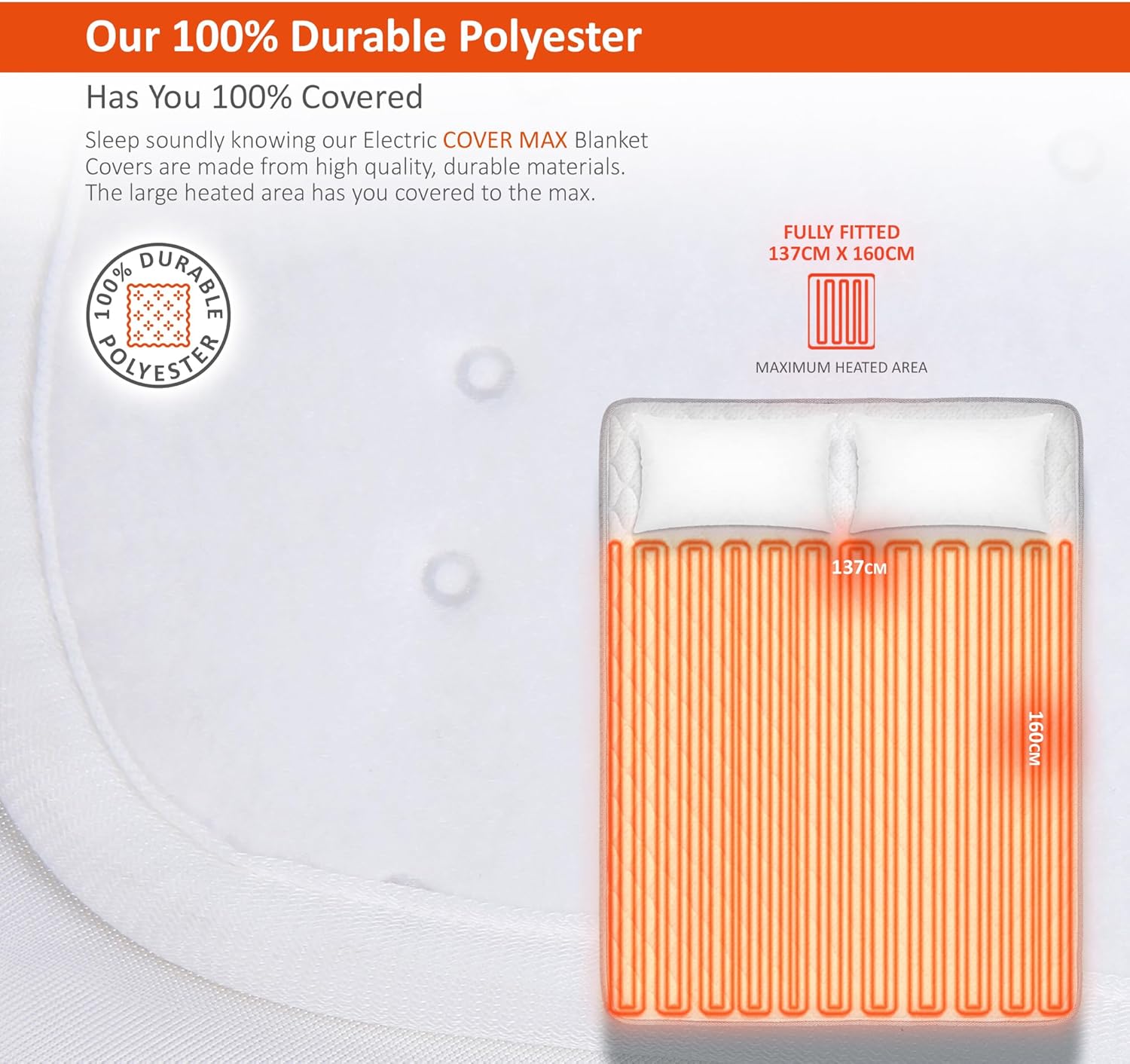 Thumbnail 3 de Warmer Electric Blanket (Double) 160 x 137cm with Dual Heating Zones & Timers