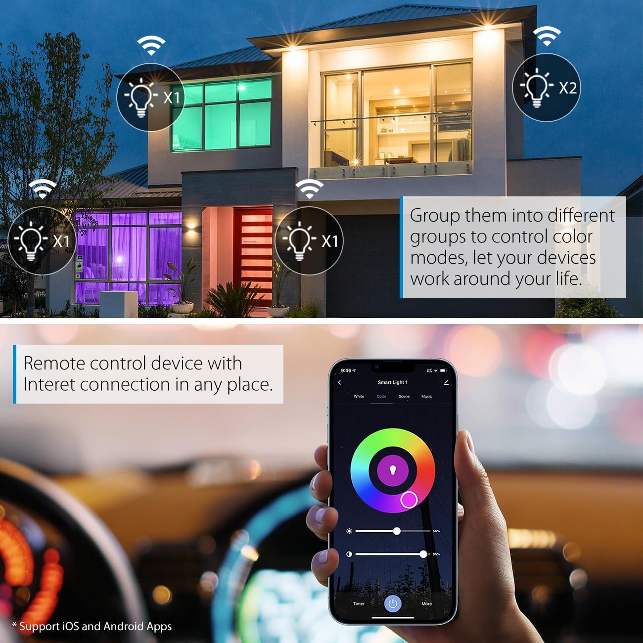 Thumbnail 4 de LVWIT E14 Screw Smart Bulb – 4.9W, 470lm, 2-Pack, Alexa & Google Assistant Compatible