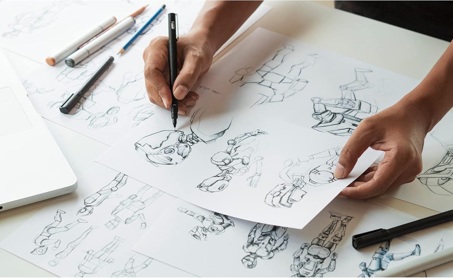 Thumbnail 3 de Clairefontaine 94039C Blocco collato Manga e Storyboard – 100 Fogli B4 55g, griglia semplice, 18x27 cm utili per schizzi