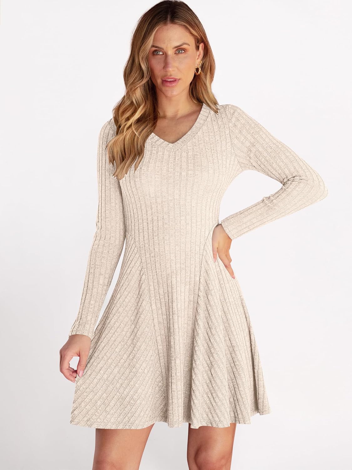 Thumbnail 6 de ANRABESS Women's Sweater Dress, Ribbed Knit