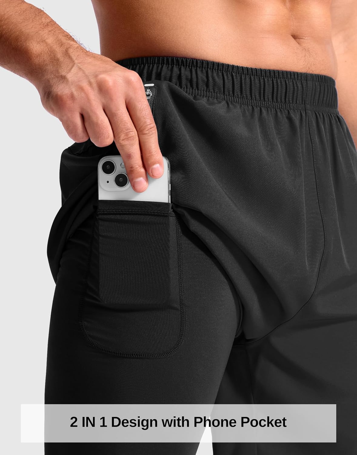 Detalle de G Gradual Men's Running Shorts 2-in-1