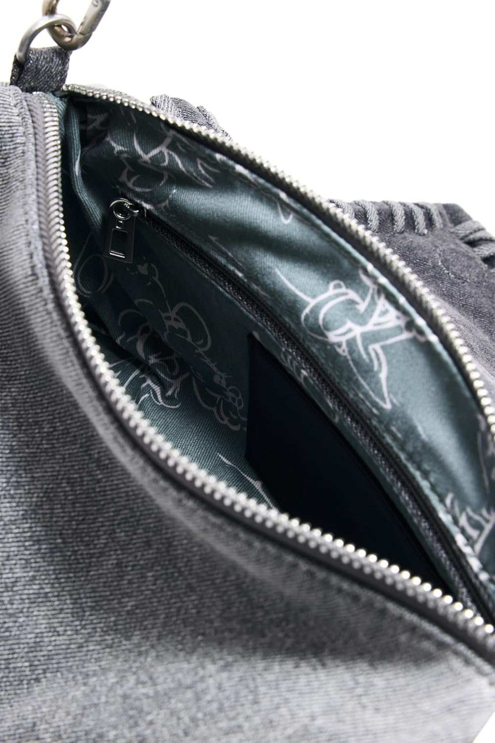 Thumbnail 4 de Desigual borsa a tracolla Mickey Kiss Naron Flap Bag Denim Light Grey