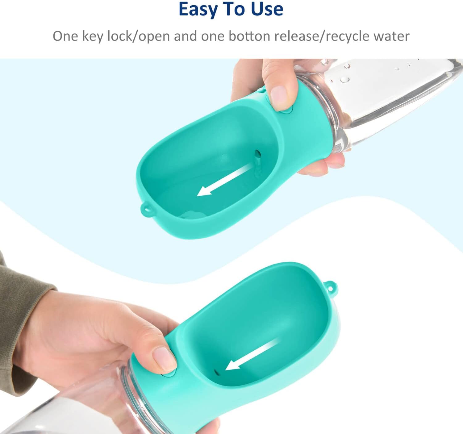Thumbnail 4 de WePet Portable Dog Water Bottle 350ml – Leak-Proof, One-Press Dispenser for Outdoor Walks