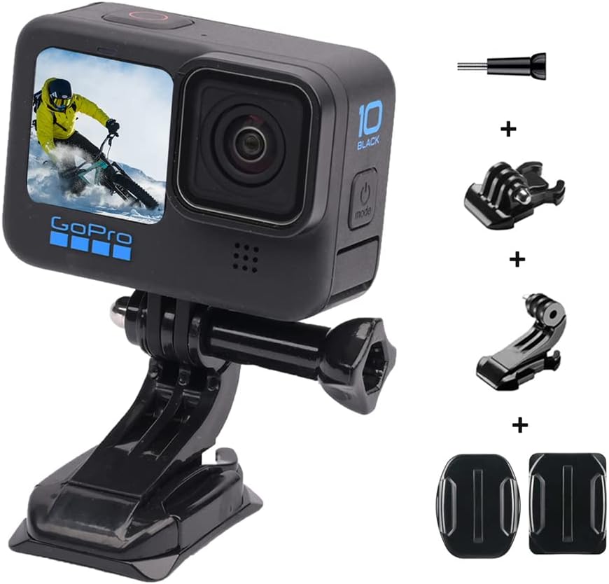 Detalle de YHTSPORT Gebogene und flache Klebebefestigungen – 36 Stück Helmhalterungen für GoPro und Action-Kameras