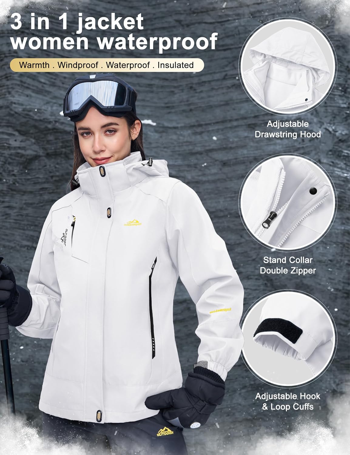 Thumbnail 3 de MAGCOMSEN Women's 3-in-1 Waterproof Ski Jacket