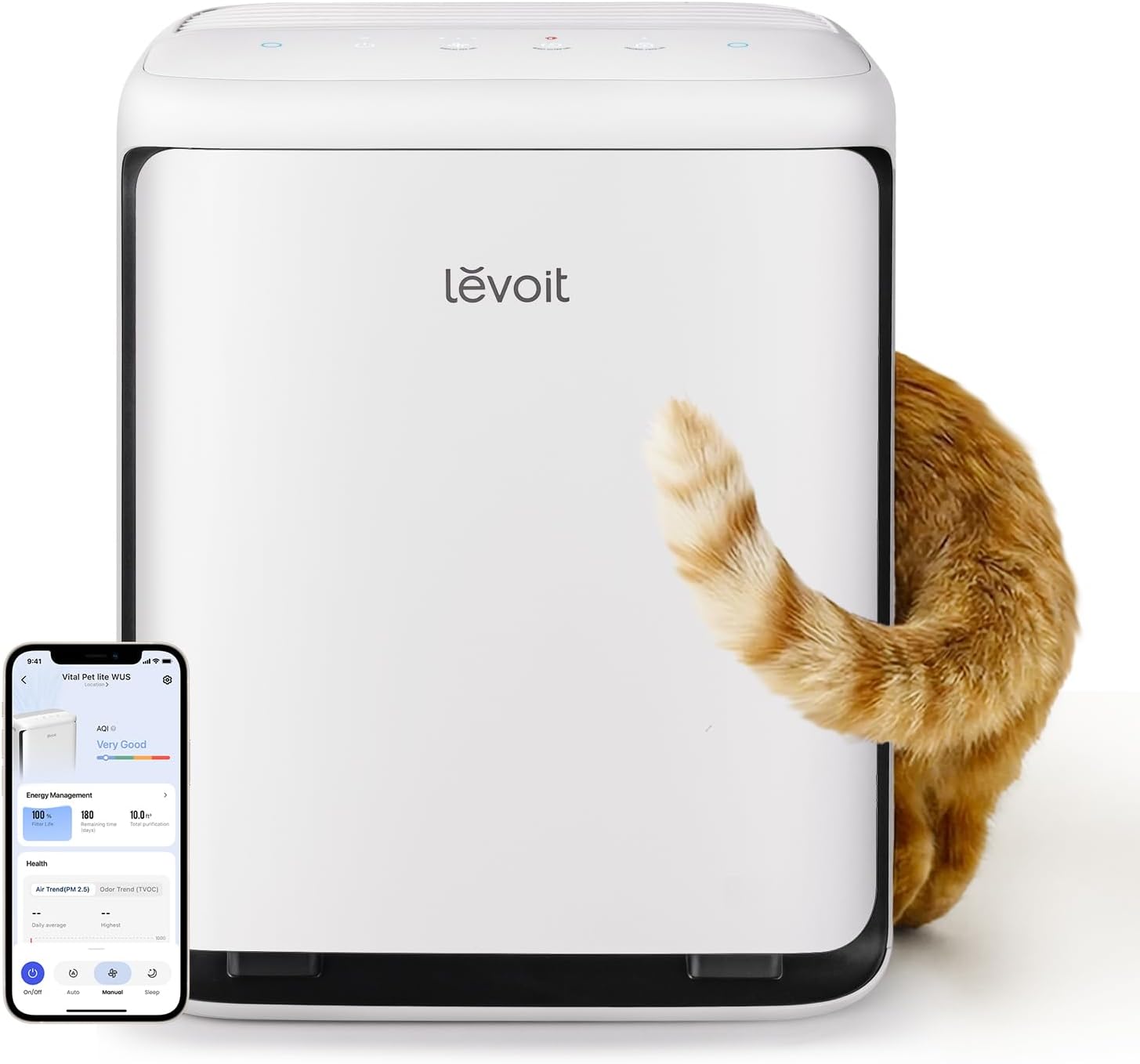 Detalle de Levoit Vital Pet LAP-P201S-WCA Air Purifier, Washable Pre-Filter, Smart Control
