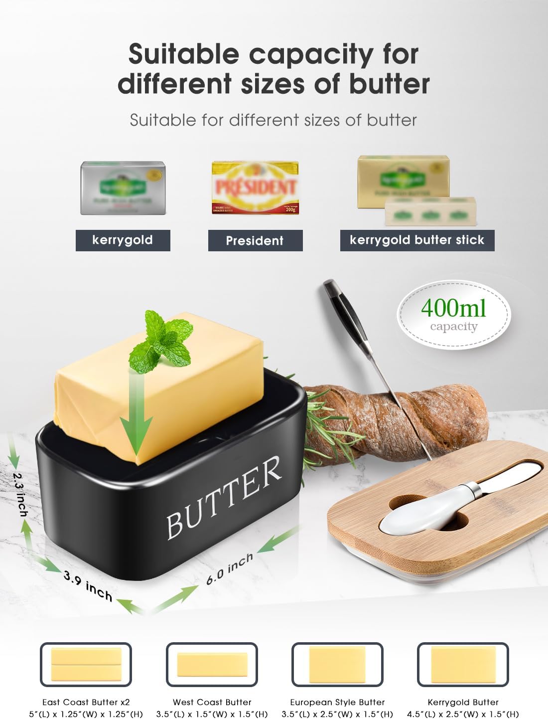 Thumbnail 1 de Large Ceramic Butter Dish with Lid