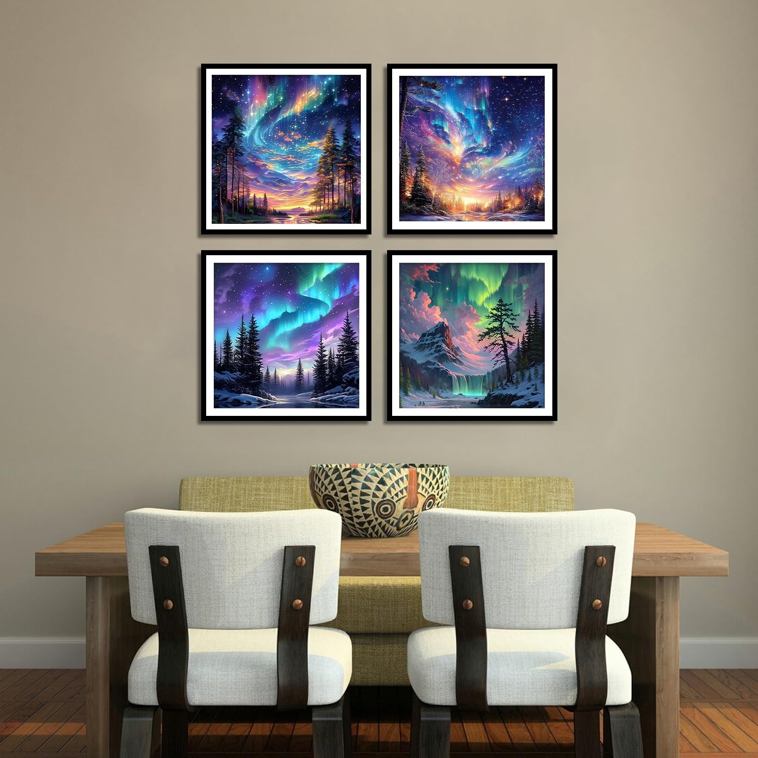 Thumbnail 2 de PHANTASYART 4 Pack Aurora Paint by Numbers for Adults
