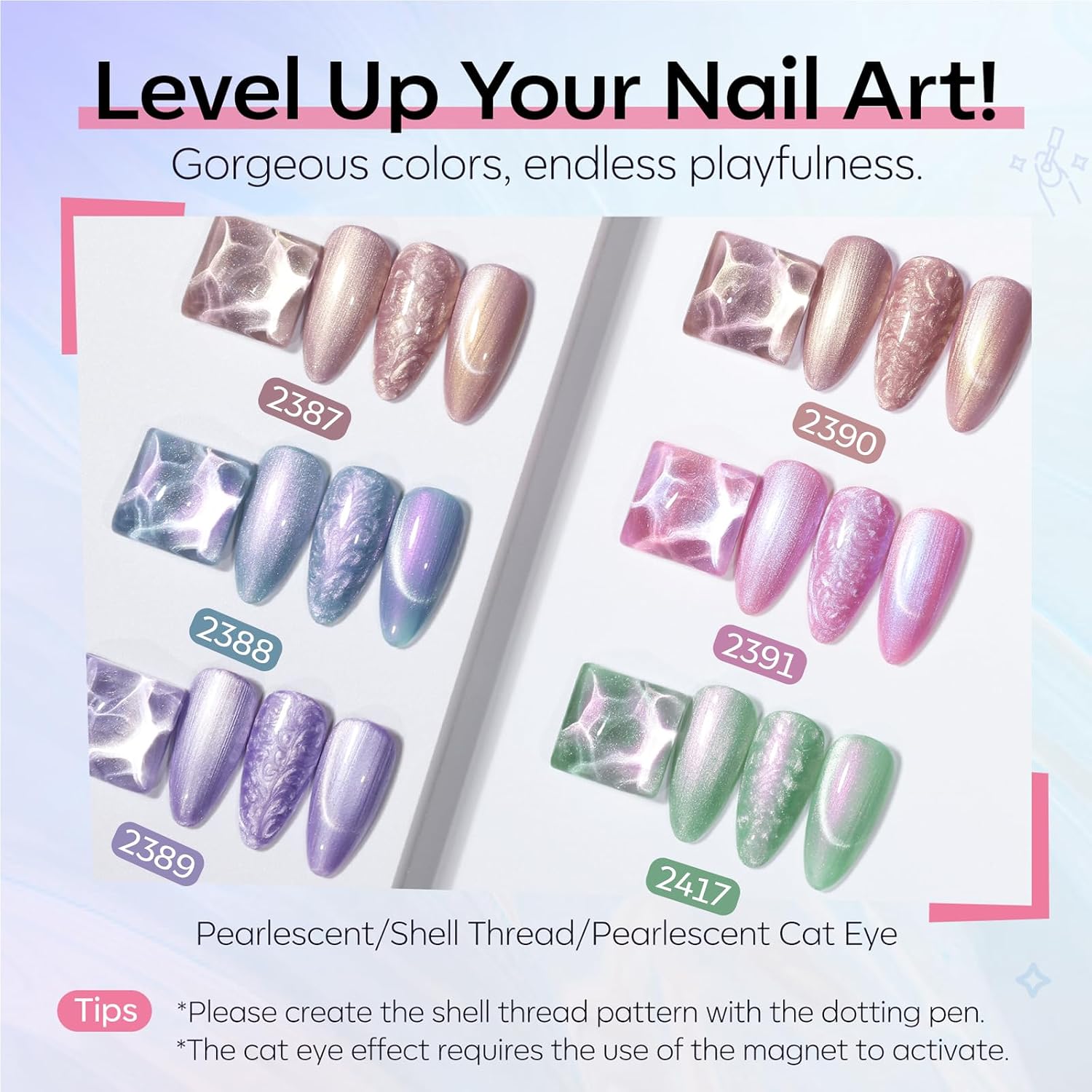 Detalle 2 de Modelones Cat Eye Gel Nail Polish, 6-Color Set