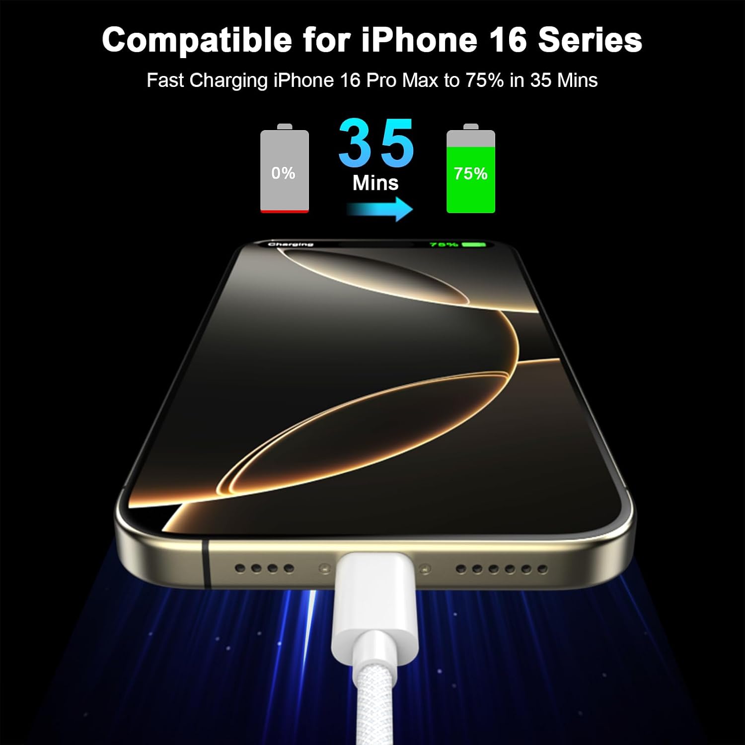 Thumbnail 2 de [Apple MFi Certified] iPhone 17/16/15 Charger Cable Cord 6FT — 2 Pack, White
