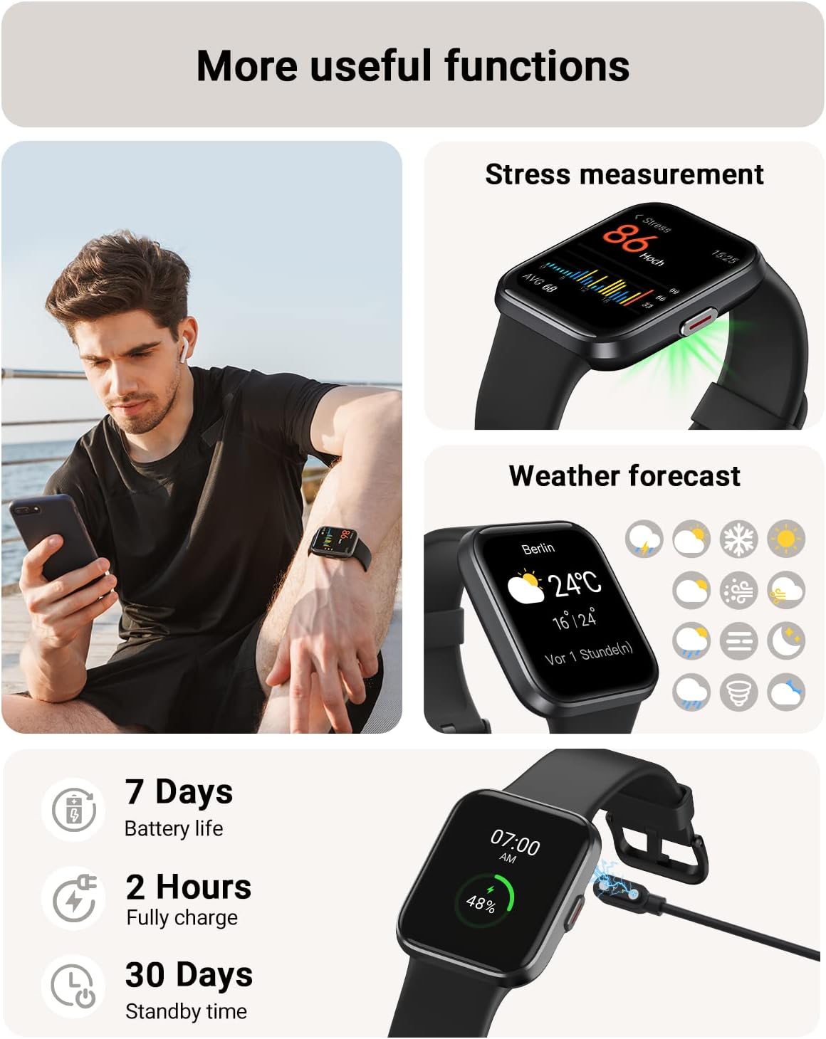 Thumbnail 5 de Tensky Smart Watch 1.8" Fitness Tracker