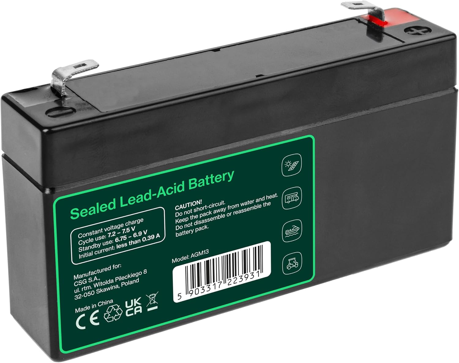 Thumbnail 4 de Batteria AGM 6V 1,3Ah Greencell