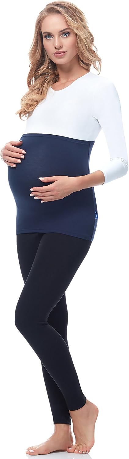 Detalle de Be Mammy Damen Bauchband 169 – breiter, weicher Umstandsgürtel für wachsenden Bauch