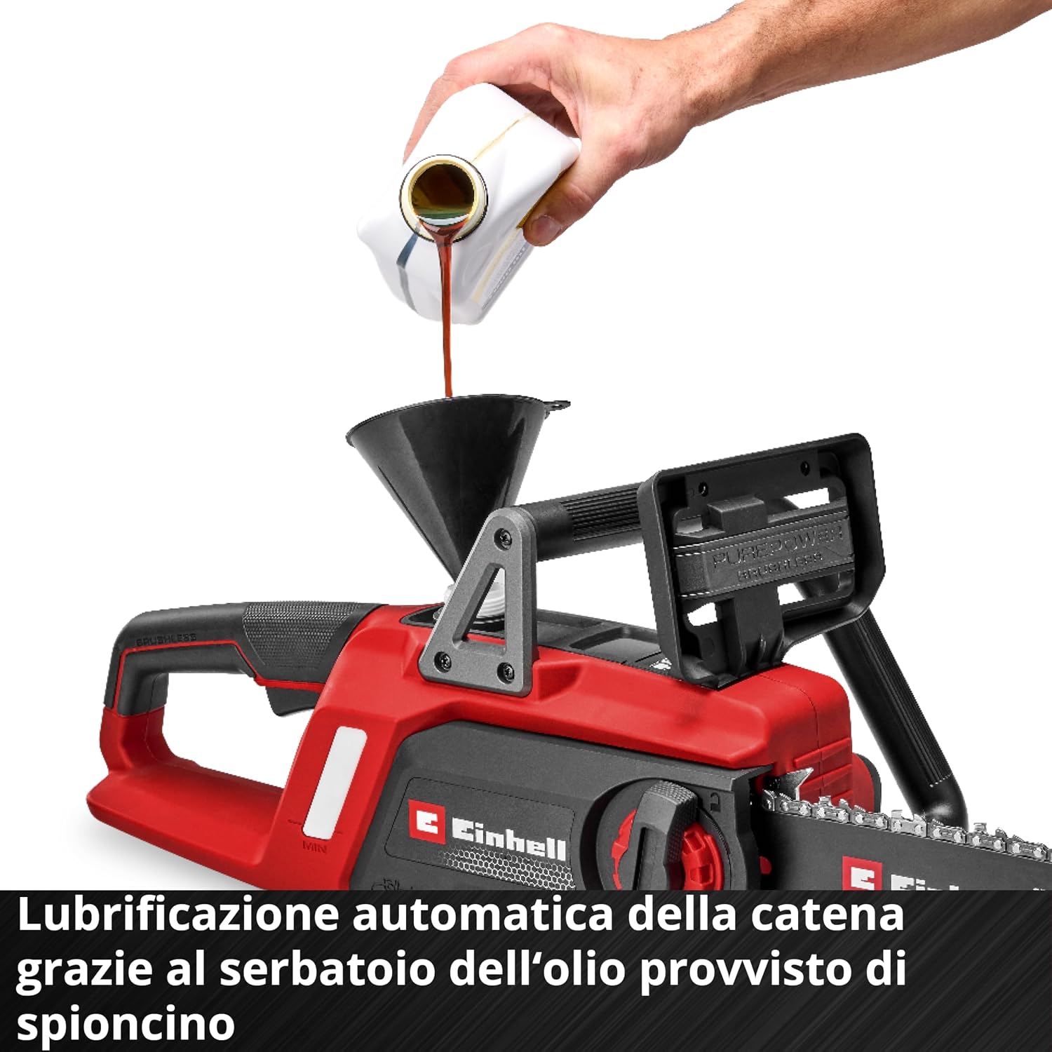 Thumbnail 6 de Einhell GE-LC 18/25 Li BL-Solo Power X-Change: sega a catena a batteria da 18 V con barra da 23 cm