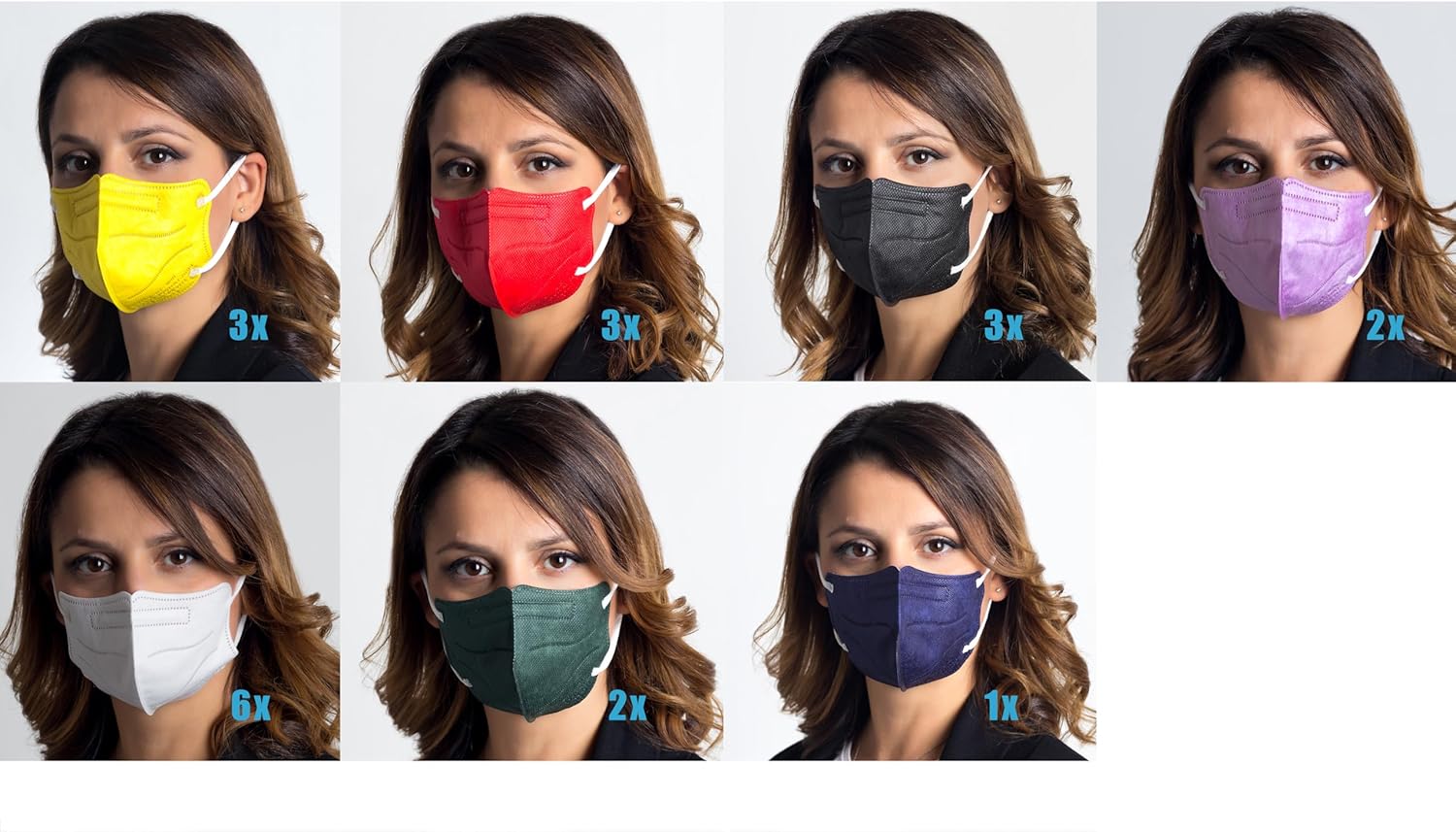 Detalle 1 de Masque FFP2/KN95 Coloré Petite Taille 20 pièces