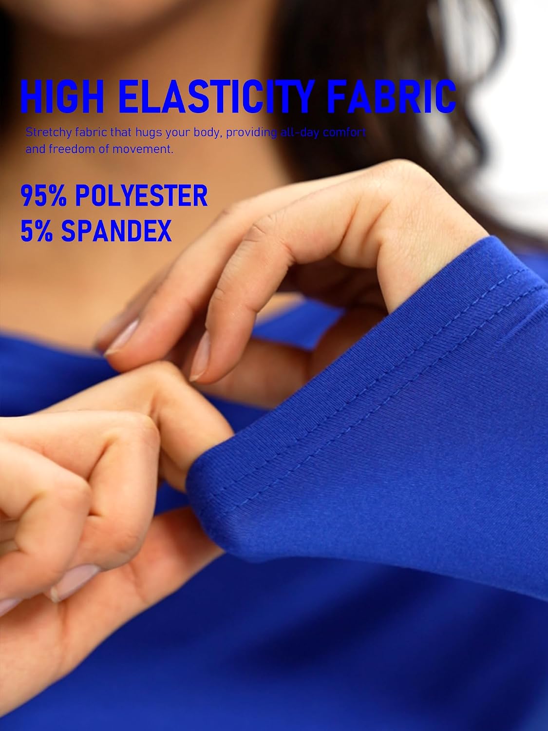 Detalle de COZYFIT Underscrub Long Sleeve Women - Crew Neck Scrubs Undershirt for Nurses