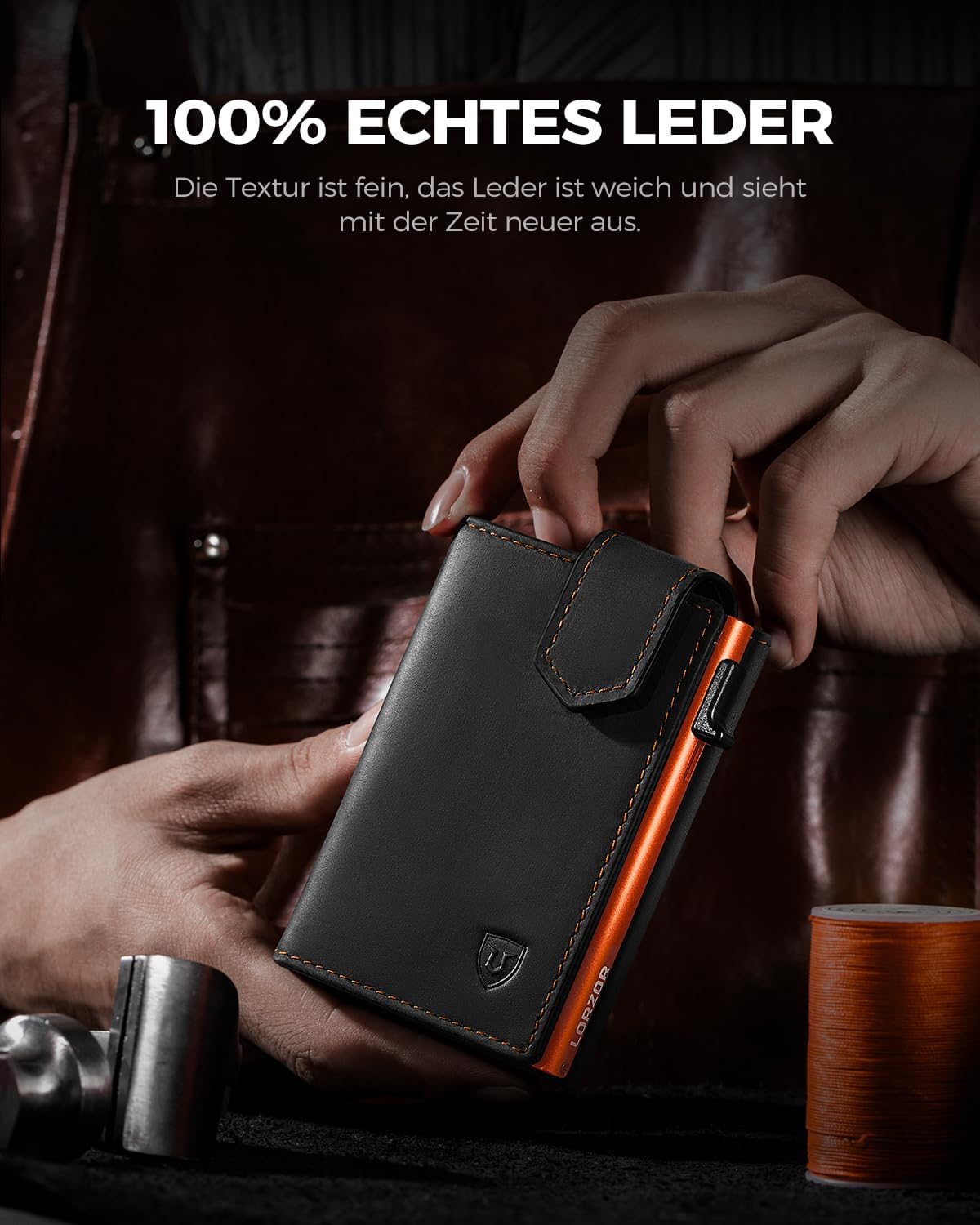 Detalle de LORZOR Kartenetui Slim Wallet 10 Karten 🔒